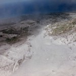 Pyroclastic flows from June 25 1997 eruption filling Truitt's ghaut.