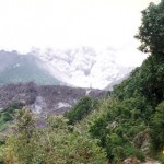 Pyroclastic flow descending Truitt's ghaut Aug 1997.