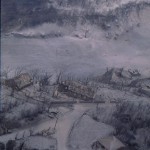 Village of Harris, main cross-island road and Truitt's ghaut after June 25, 1997 eruption.