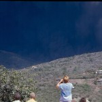 Ash falling from eruption cloud, Aug 1997.