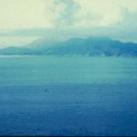 Sub-Plinian eruption column above Soufriere Hills, photo taken from Redonda Island.