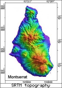 Radar Topography Map of Montserrat