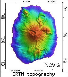 Radar Topography Map of Nevis