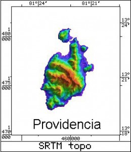 Radar Topography Map of Providencia